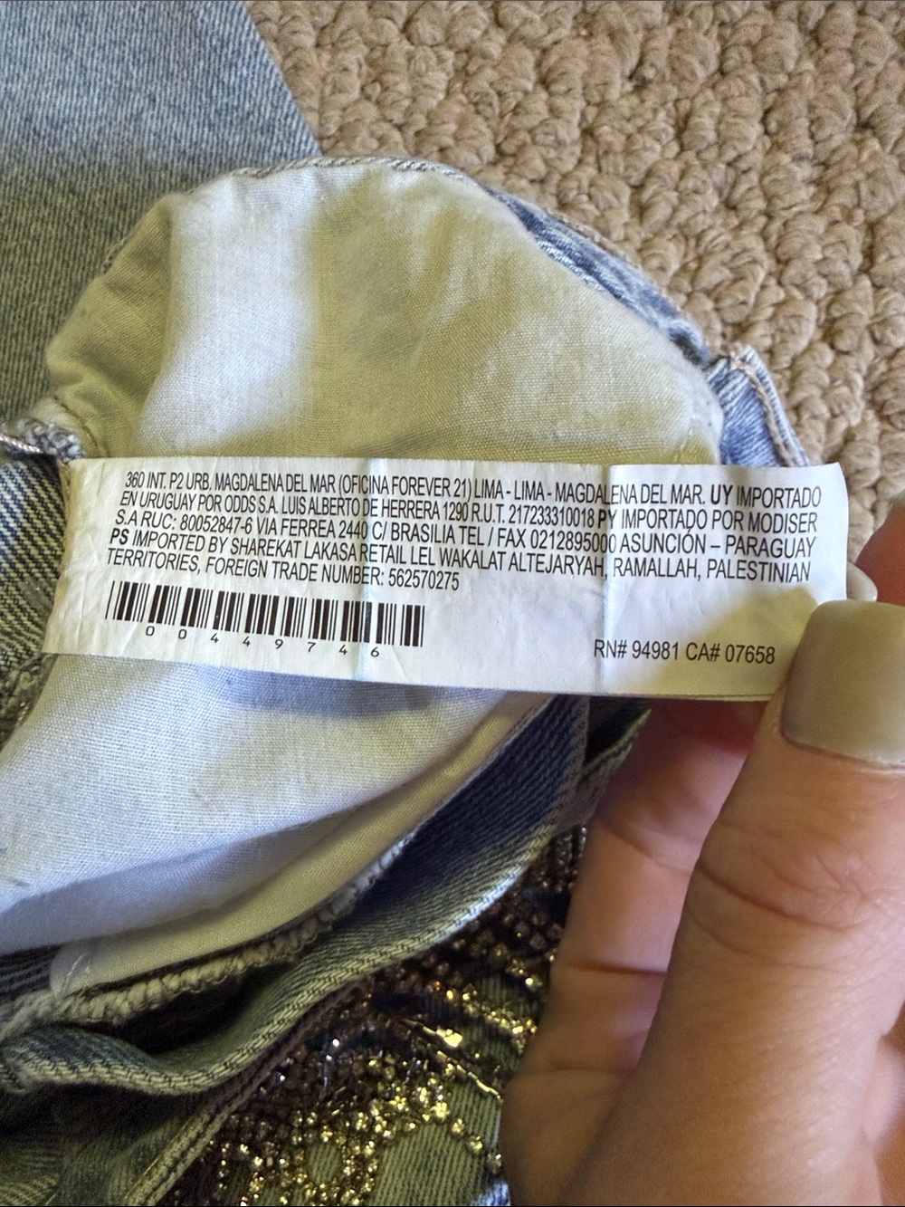 Forever 21 Rhinestone Ripped Jeans NEW - Picture 6 of 8